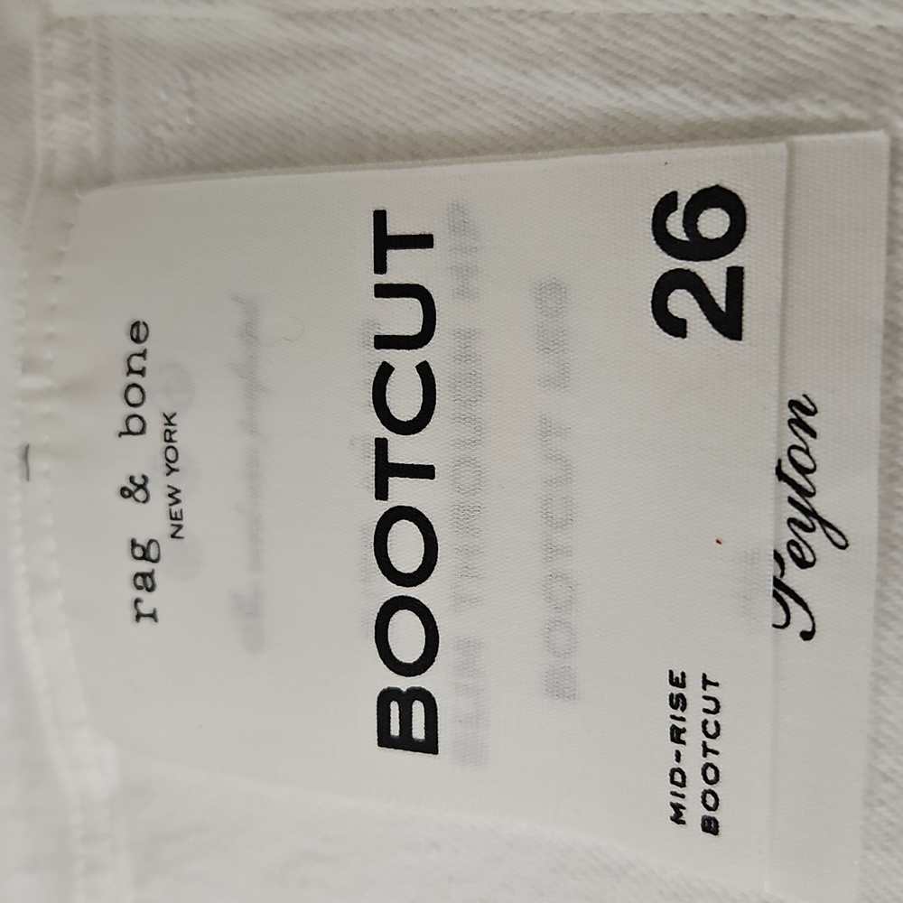 rag & bone Women's White Straight Leg Jeans - Picture 6 of 11